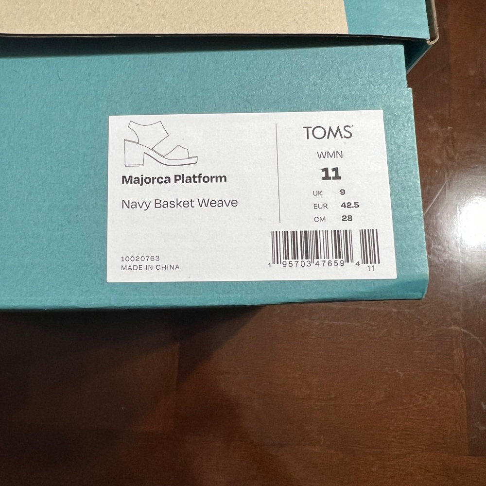 TOMS Majorca Platform Sandal (Women), Navy Blue, Size 11 - Picture 9 of 9